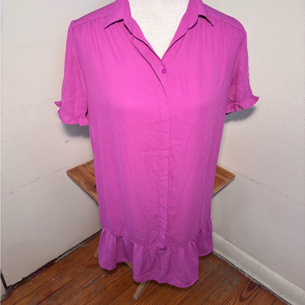 Valija Button Front Chiffon Ruffle Dress - Picture 2 of 7